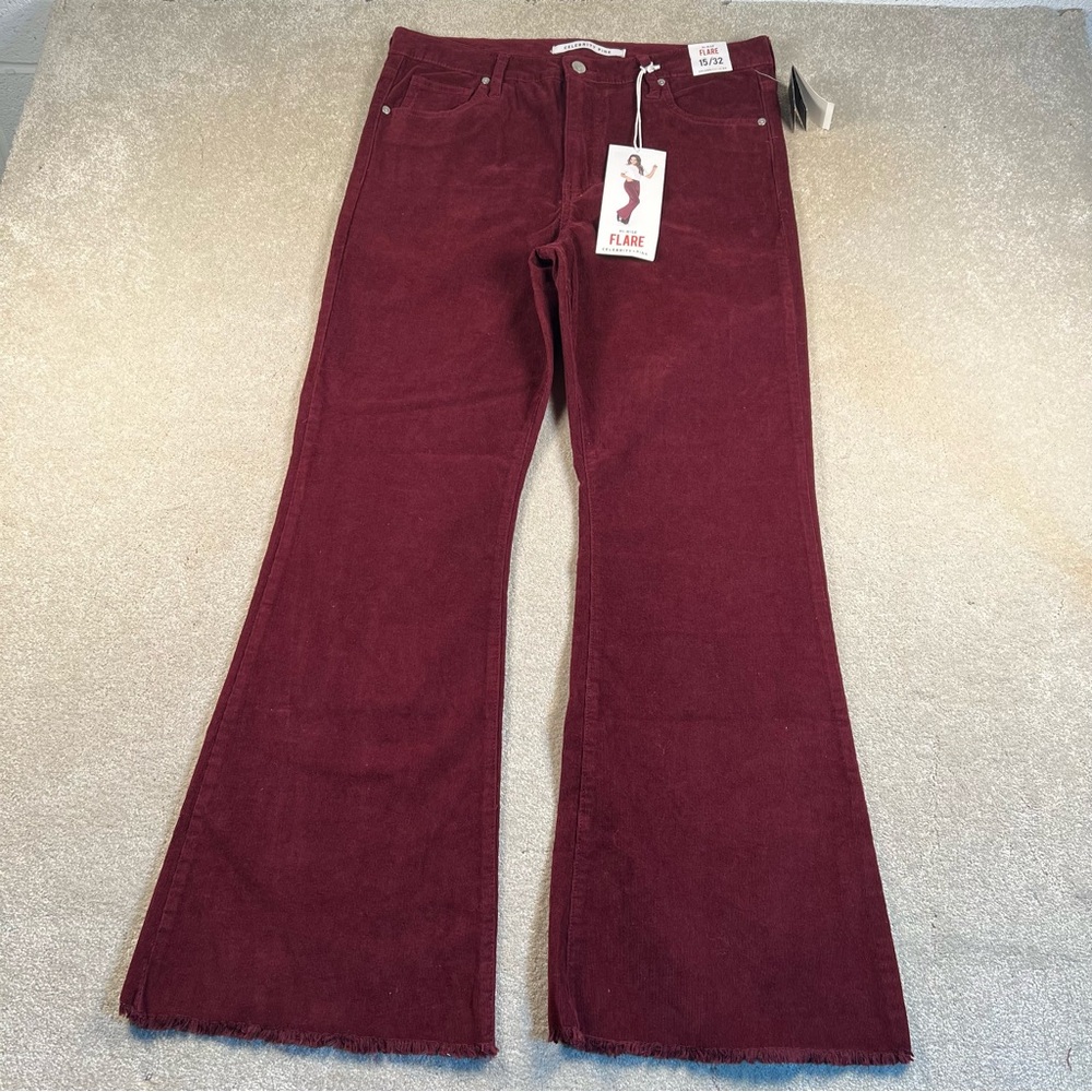 Flare Corduroy Women's Pants in Wine